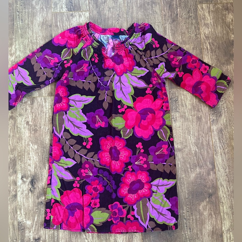 Floral Gap girls Fall velvet half sleeve casual dress size 8